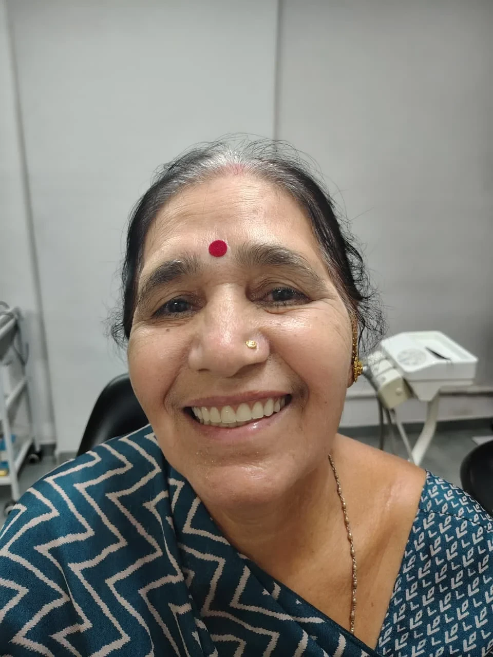 Patient portrait after dental treatment.